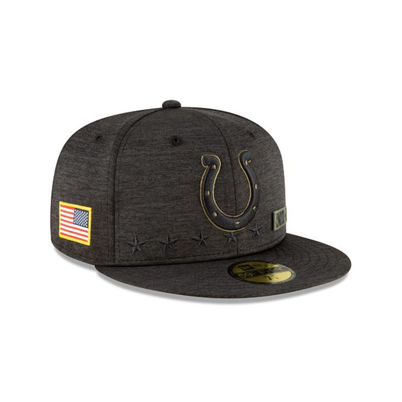 NFL Indianapolis Colts Salute To Service 59Fifty Fitted (JPR9402) - Black New Era Caps